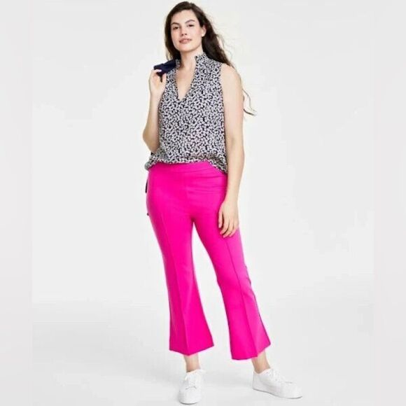 Barbie pink kick flare cropped pants - Picture 1 of 5
